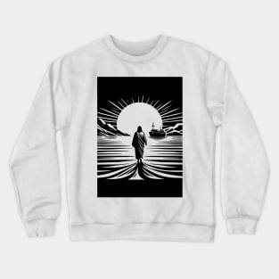 Jesus Walks on Water Crewneck Sweatshirt